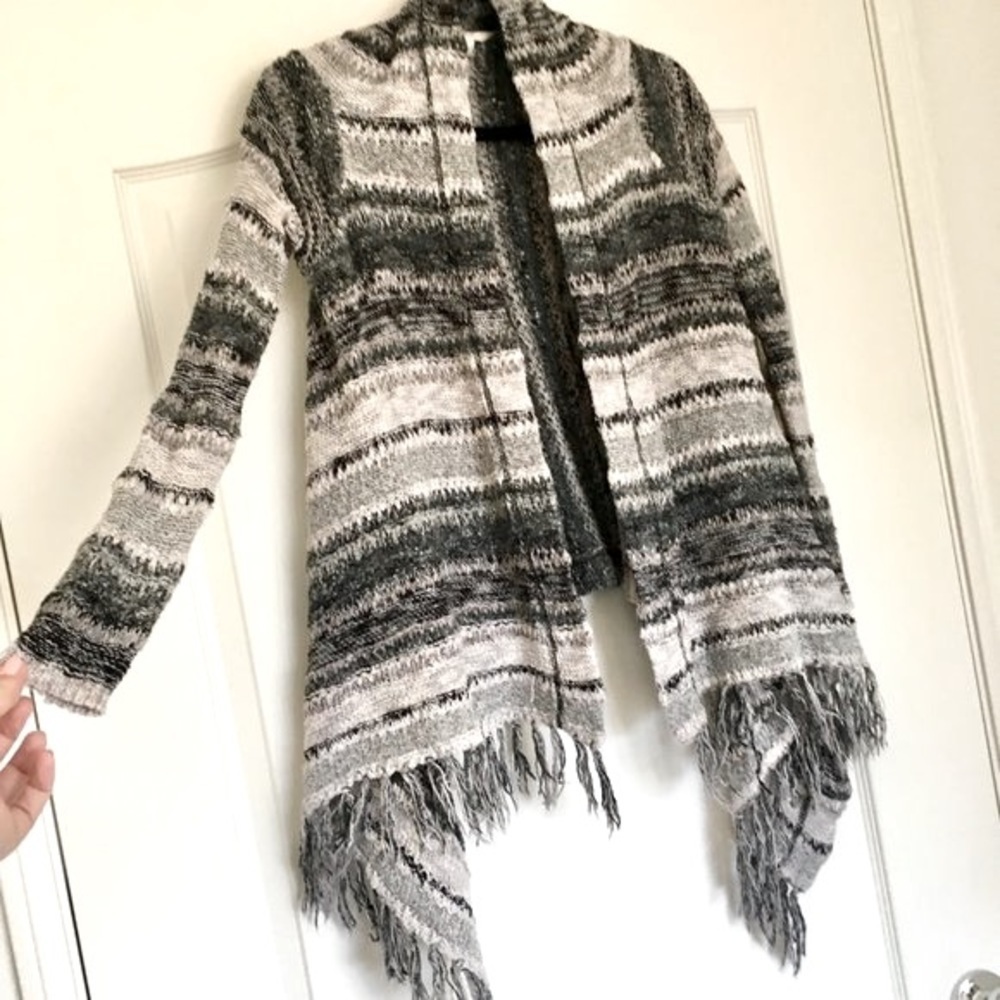 Sun & Shadow Boho Open Knit Drape Cardigan Sweater - image 4